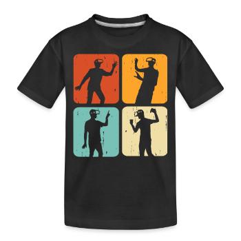VR Virtual Reality - Kids' Premium Organic T-Shirt - black - Front