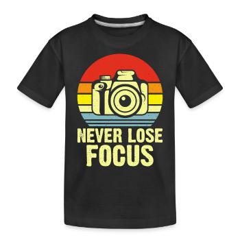 Photographer - Kids' Premium Organic T-Shirt - black - Front