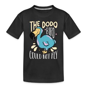 The Dodo Bird Could Not Fly Flightless Ornithology - Kids' Premium Organic T-Shirt - black - Front