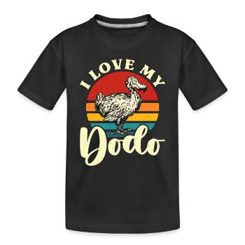 Dodo Bird I Love My Dodo Retro Flightless Animals - Kids' Premium Organic T-Shirt - black - Front