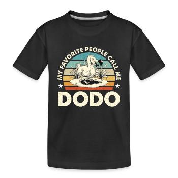 Dodo Bird My Favorite People Call Retro Flightless - Kids' Premium Organic T-Shirt - black - Front