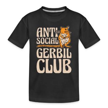 Gerbille Anti Social Gerbil Club Gerbillinae Rongeur - T-shirt bio Premium Enfant - noir - Devant