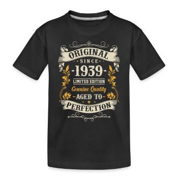 Né en 1939 - Un morceau d’histoire - T-shirt bio Premium Enfant - noir - Devant