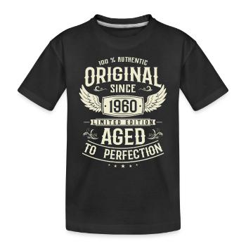 Nostalgisches Geburtstagsgeschenk 1960 63 Jahre - Kinder Premium Bio T-Shirt - Schwarz - Vorne