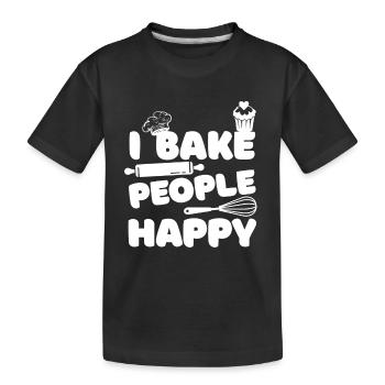 Konditorei Bäcker Konditor Bäckerei Backen - Kinder Premium Bio T-Shirt - Schwarz - Vorne
