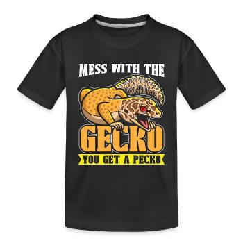 Gecko léopard Mess avec l’herpétologiste Gecko - T-shirt bio Premium Enfant - noir - Devant