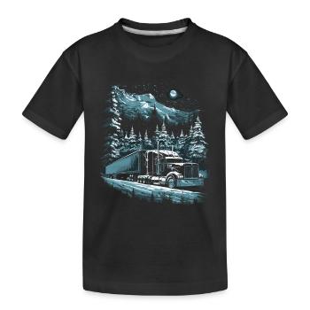 Chauffeur de camion de Noël Semi-remorque de Noël - T-shirt bio Premium Enfant - noir - Devant