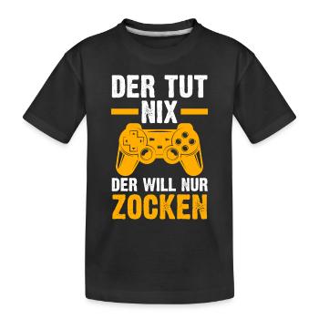 Zocker Zocken Gamer - Kinder Premium Bio T-Shirt - Schwarz - Vorne
