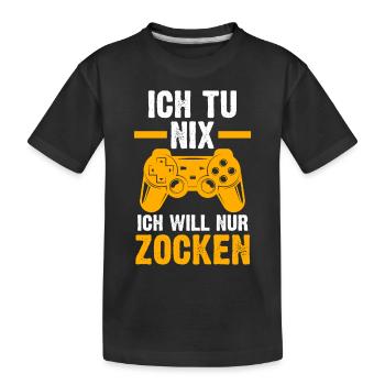 Zocker Zocken Gamer - Kinder Premium Bio T-Shirt - Schwarz - Vorne
