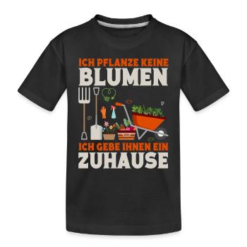 Schrebergarten Gartenbau Gartenliebhaber Gärtnerin - Kinder Premium Bio T-Shirt - Schwarz - Vorne