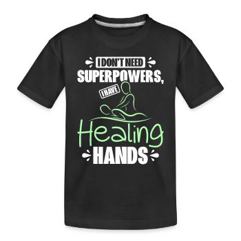 J’ai des mains guérisseuses Massothérapeute - T-shirt bio Premium Enfant - noir - Devant
