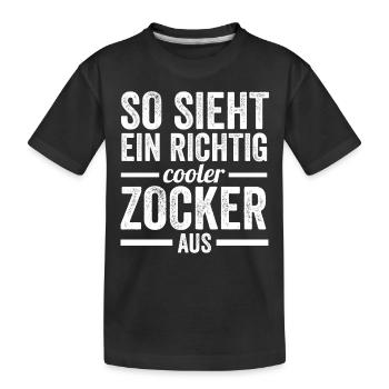 Zocker Zocken Gamer - Kinder Premium Bio T-Shirt - Schwarz - Vorne