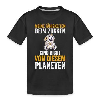Zocker Zocken Gamer - Kinder Premium Bio T-Shirt - Schwarz - Vorne