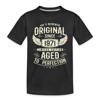 Geburtstagsgeschenk Vintage 1971 52 Jahre - Kinder Premium Bio T-Shirt - Schwarz - Vorne