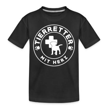Tierretter Tierrettung Tierschutz Tierschützer - Kinder Premium Bio T-Shirt - Schwarz - Vorne