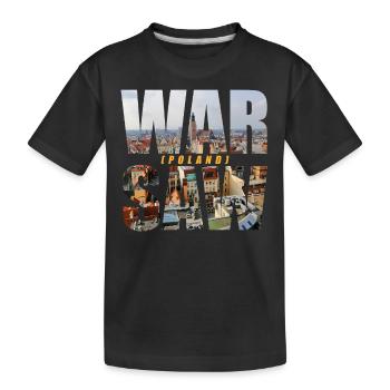 Warschau Polen Souvenir - Kinder Premium Bio T-Shirt - Schwarz - Vorne