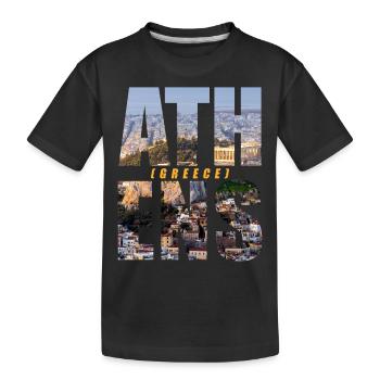 Athens Greece Souvenir - Kids' Premium Organic T-Shirt - black - Front