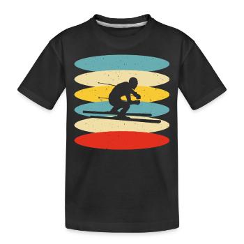 Ski Skiing Skiers - Kids' Premium Organic T-Shirt - black - Front