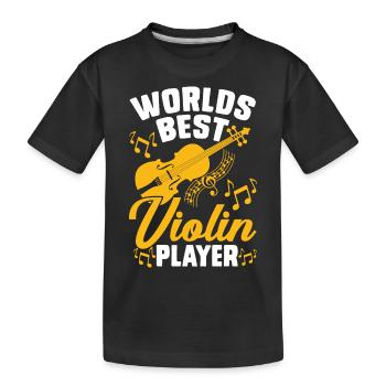 Violine Violinist - Kinder Premium Bio T-Shirt - Schwarz - Vorne
