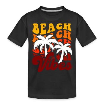 Beach Vibes - Kinder Premium Bio T-Shirt - Schwarz - Vorne