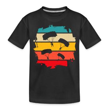 Skydiving - Kids' Premium Organic T-Shirt - black - Front