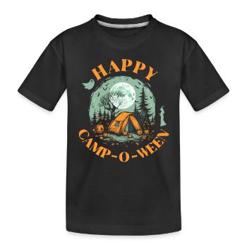 Halloween Camping Sorcière Costume Balai Citrouille - T-shirt bio Premium Enfant - noir - Devant