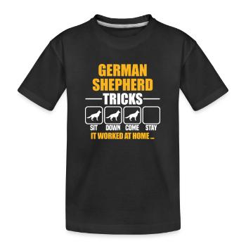 German Shepherd Tricks - Kids' Premium Organic T-Shirt - black - Front