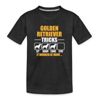 Astuces de Golden Retriever - T-shirt bio Premium Enfant - noir - Devant