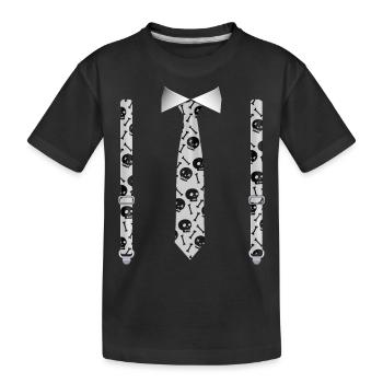 Halloween-Smoking mit Totenköpfen Aufhängungsdruck - Kinder Premium Bio T-Shirt - Schwarz - Vorne