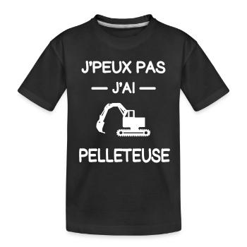 je peux pas j'ai pelleteuse pelleteur humour - T-shirt bio Premium Enfant - noir - Devant