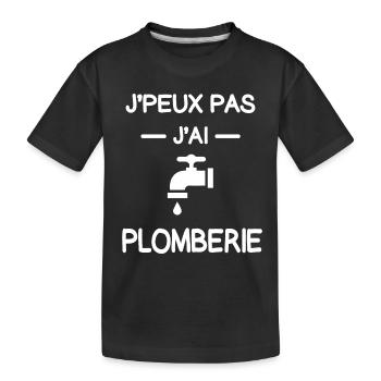 je peux pas j'ai plomberie plombier humour - T-shirt bio Premium Enfant - noir - Devant