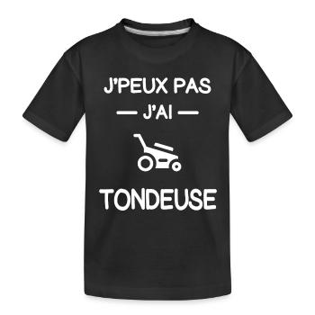 je peux pas j'ai tondeuse jardinier humour - T-shirt bio Premium Enfant - noir - Devant