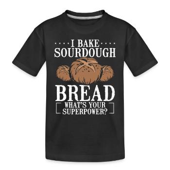 Ich Backe Sauerteigbrot - Kinder Premium Bio T-Shirt - Schwarz - Vorne