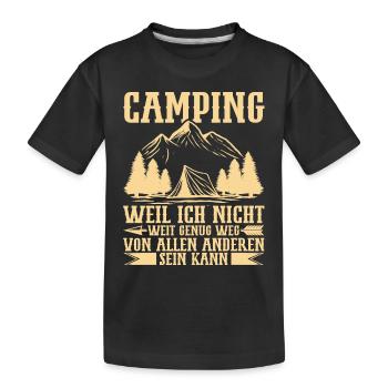 Campingliebhaber Wohnwagenbesitzer Camping Zelten - Kinder Premium Bio T-Shirt - Schwarz - Vorne