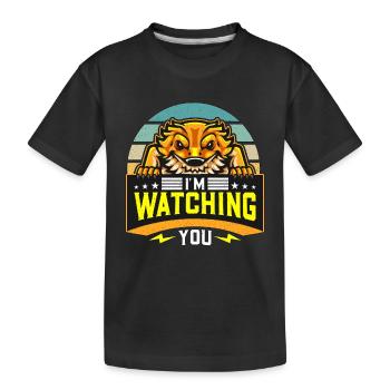 Bearded Dragon I'm Watching You Herpetology Lizard - Kinder Premium Bio T-Shirt - Schwarz - Vorne