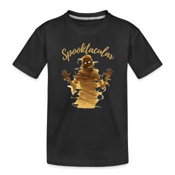 HALLOWEEN MUMIE - Kinder Premium Bio T-Shirt - Schwarz - Vorne