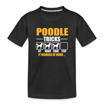 Poodle Tricks - Kinder Premium Bio T-Shirt - Schwarz - Vorne
