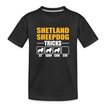 Shetland Sheepdog Tricks - Kinder Premium Bio T-Shirt - Schwarz - Vorne