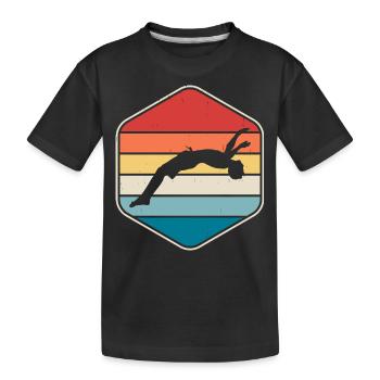 Schwimmen Schwimmer - Kinder Premium Bio T-Shirt - Schwarz - Vorne