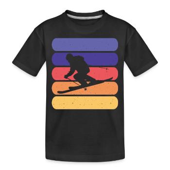 Ski Skiing Skiers - Kids' Premium Organic T-Shirt - black - Front