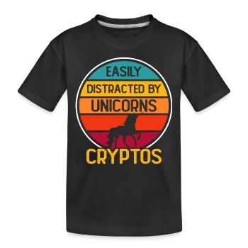 Crypto Cryptocurrency - Kids' Premium Organic T-Shirt - black - Front