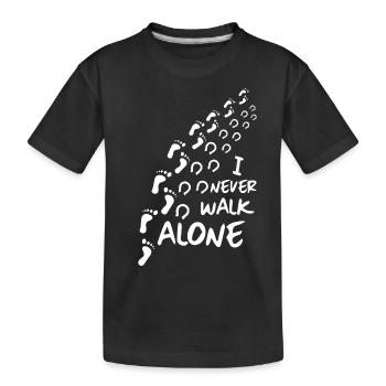 Je ne vais jamais seul - Chevaux - T-shirt bio Premium Enfant - noir - Devant