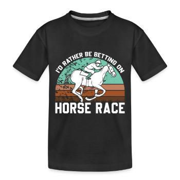 Je préfère parier sur les courses de chevaux - T-shirt bio Premium Enfant - noir - Devant