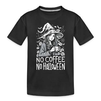 No Coffee No Halloween Morning Muffle Witch - Kids' Premium Organic T-Shirt - black - Front