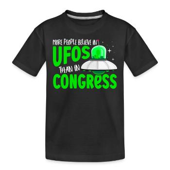 Plus de gens croient aux ovnis qu’aux ovnis - T-shirt bio Premium Enfant - noir - Devant