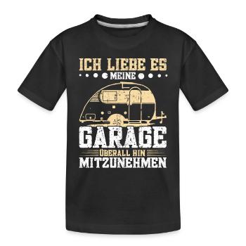 Wohnmobil Wohnwagenbesitzer Campen Zelten - Kinder Premium Bio T-Shirt - Schwarz - Vorne