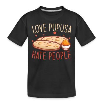 Pupusa Food Salvadoran Dish Tortilla - Kids' Premium Organic T-Shirt - black - Front