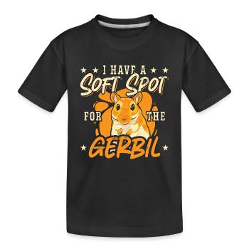 Gerbille J’ai un faible pour le rongeur gerbille - T-shirt bio Premium Enfant - noir - Devant