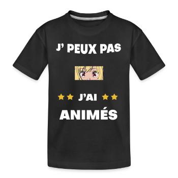 je peux pas j'ai animés cadeau mangaka - T-shirt bio Premium Enfant - noir - Devant