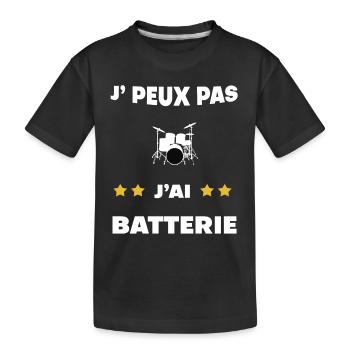 je peux pas j'ai batterie cadeau batteur - T-shirt bio Premium Enfant - noir - Devant